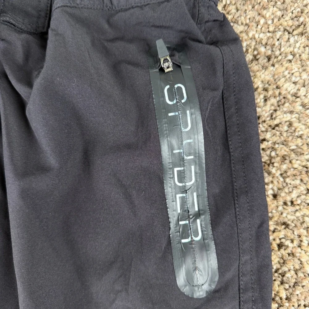 Spyder Mens Swim Trunks Black Board Shorts Zipper Pocket Drawstring 31 Waist